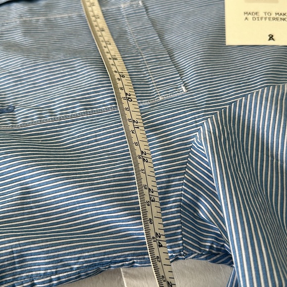 Armed Angels current season blue fine pinstriped cotton shirt. Size Small - Picture 8 of 10